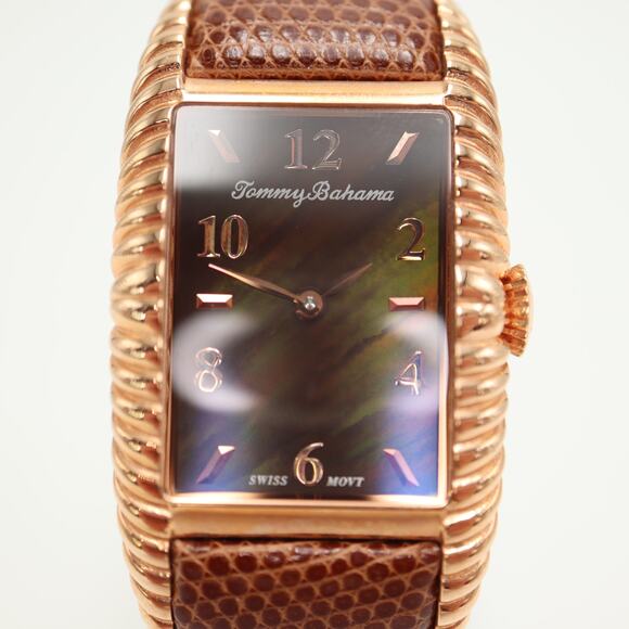 Tommy Bahama Womens Rose Gold Tone 25mm Brown MOP Watch Swiss w New Battery main image 11